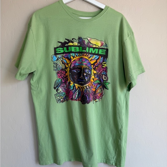 Sublime Green Graphic Band Oversized T-Shirt Small Medium - Picture 2 of 7